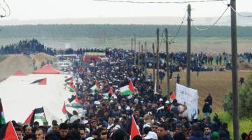 توافد آلاف الفلسطينيين للمشاركة بـ "مليونية العودة"