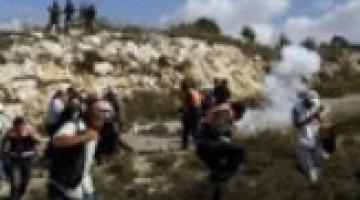 إصابة ثلاثة مواطنين بجروح وعشرات حالات الاختناق بالغاز في مسيرة بلعين ضد الجدار