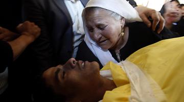 تشييع جثمان الشهيد الفتى "هاشم سعد" بغزة