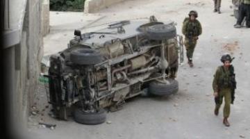 إصابة 3 جنود بانقلاب مركبتهم جنوبي نابلس