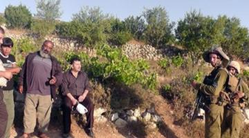 الاحتلال يمنع مزارعين من دخول أراضيهم بالخليل