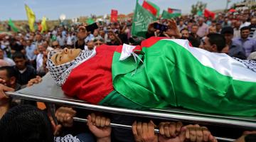 تشييع جثمان الشهيد أبو جندية بالخليل بعد تسليمه