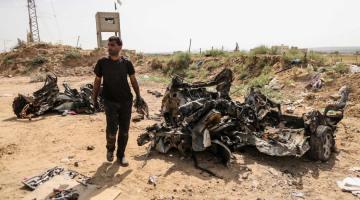  طائرة صهيونية تقصف سيارة خالية شرقي غزة 