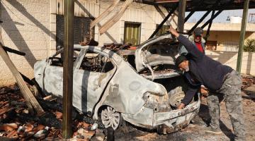  مستوطنون يهاجمون منازل ويحرقون مركبات جنوب نابلس 