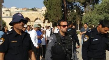 مستوطنون يقتحمون باحات المسجد الأقصى بحماية أمنية