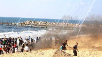 49 إصابة باستهداف العدو للمسير البحري شمال غزة