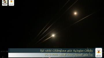 رشقات صاروخية على مستوطنات العدو رداُ على العدوان