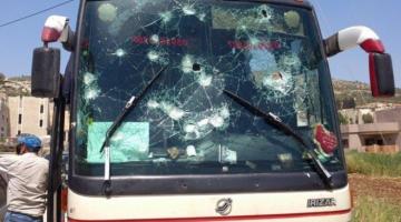 تضرر حافلتين صهيونيتين إثر رشقهما بالحجارة بالضفة