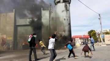 إحراق برج عسكري صهيوني شمال الخليل