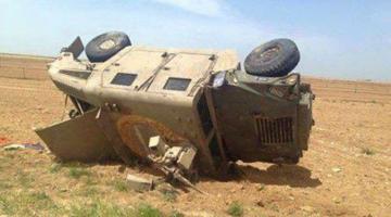 إصابة 4 من شرطة العدو اثر انقلاب جيب عسكري بهم