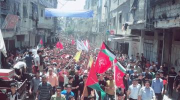 جباليا تودع الشهيدين أيمن النجار ومهند حمودة بجنازة مهيبة