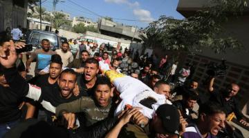 جماهير خان يونس تُشيع جثمان الشهيد أحمد الشحري