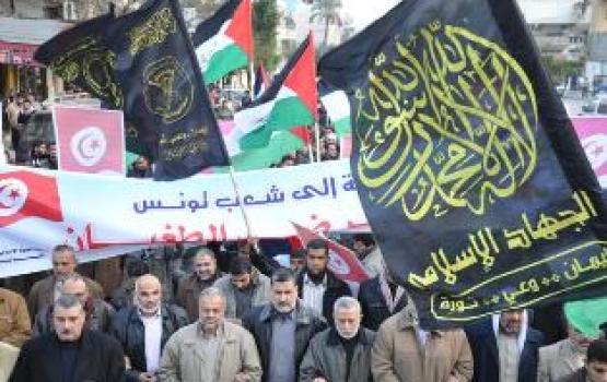 وسط حضور شعبي ورسمي .. "الجــهاد" يبارك إنتفاضة الشعب التونسي