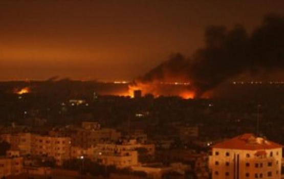 غارة صهيونية على أرض خالية جنوب شرق غزة