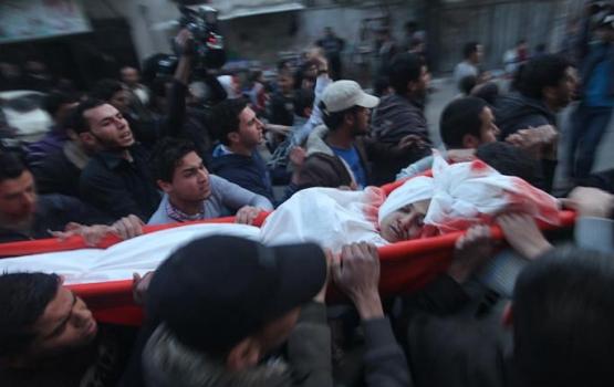 تشييع جثمان الشهيد "أبو قادوس" شمال القطاع